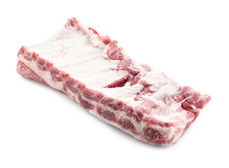 Fresh raw pork ribs isolated on white