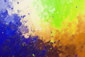 Textured vibrant oil paint surface with palette knife effects