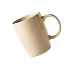 Modern Beige Coffee Mug with Handle for Hot Drinks