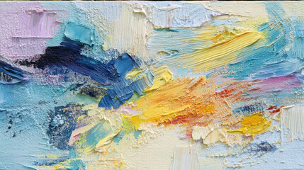 Abstract oil painting with pastel colors capturing dynamic movement and emotion Generative AI