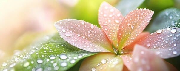 Fototapeta premium Vibrant petals covered in glistening dew drops.