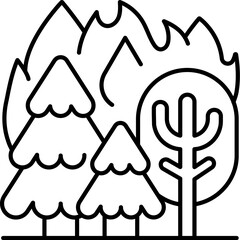 forest fire illustration on a white background  