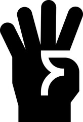 four fingers illustration on a white background     