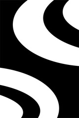 Abstract wavy lines. Curved black and white stripes. Vector illustration 