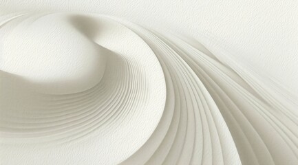 Smooth flowing white abstract shapes with layered curved forms and soft shadows conveying calmness and fluidity