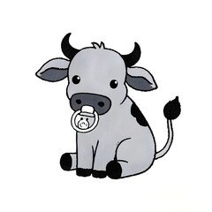 Obraz premium cow cartoon isolated on white