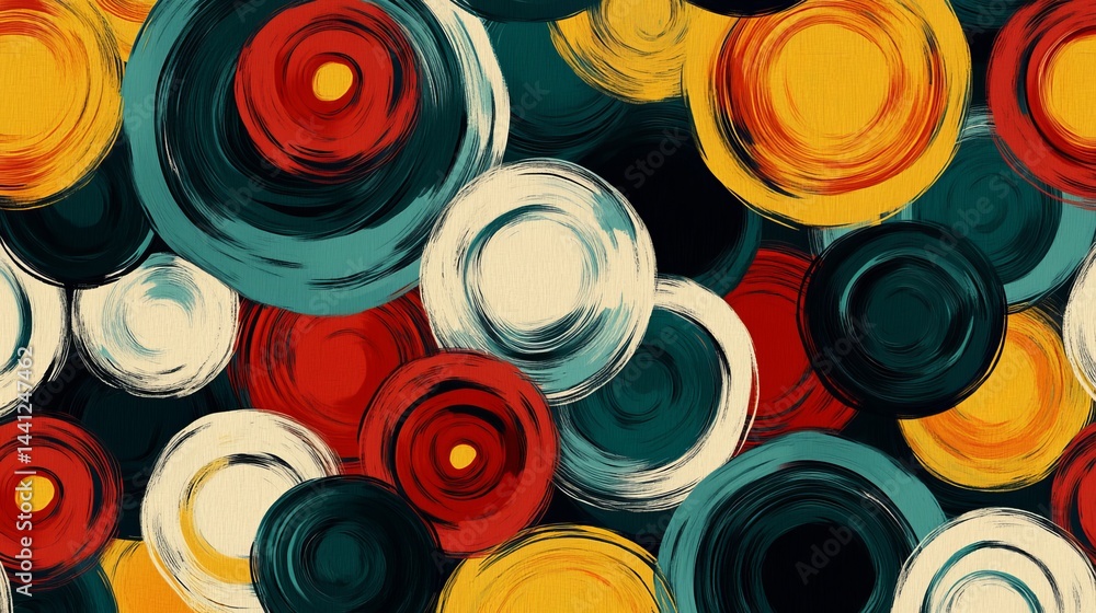 Poster abstract colorful circular brush strokes pattern design modern artistic background texture bold vibr