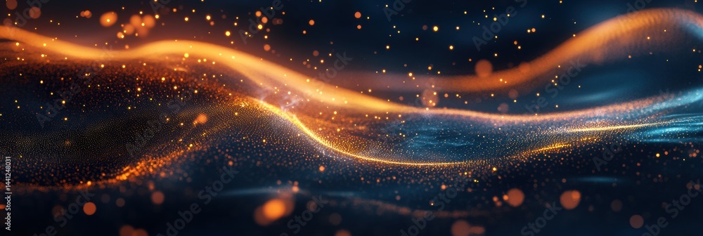 Poster glowing abstract lines create futuristic muscle shapes on a dark background representing athleticism