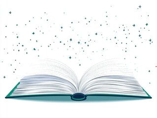 Obraz premium Open book with magical particles