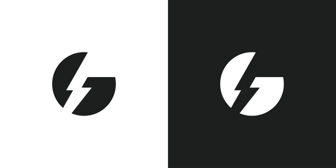 Letter G Lightning for Gym Fitness Logo Design
