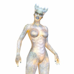 女性エイリアン　3DCGレンダリング