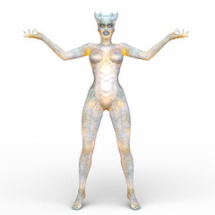 女性エイリアン　3DCGレンダリング