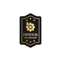 Full Synthetic oil product label or stamp vector EPS. Full Synthetic oil icon for apps, websites, product packaging design element and more.