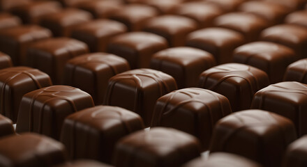 Naklejka premium Tightly Packed Pralines Ultra Low Angle Creamy Blur Depth