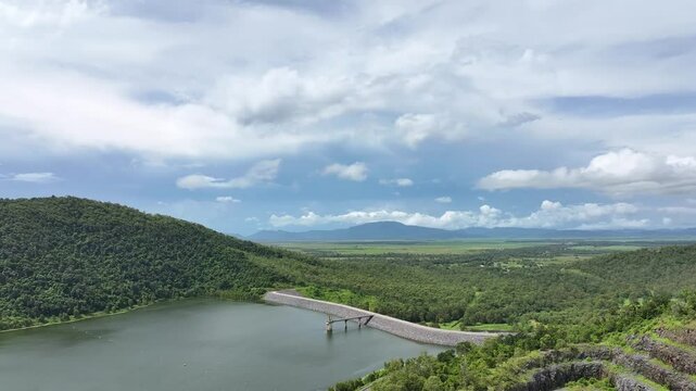 Aerial footage of Lake Proserpine Queensland Australia