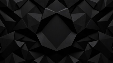 Obraz premium Abstract 3d geometric black faceted surface.