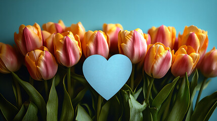 Obraz premium pastel tulips and paper