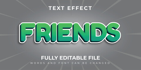 Friends Text Effect With Flat Background
