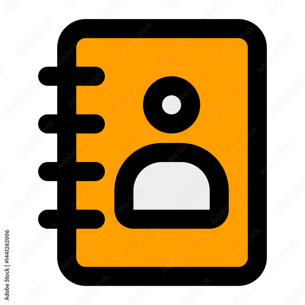 Wall mural a minimalist icon representing an address book for digital contact management applications.