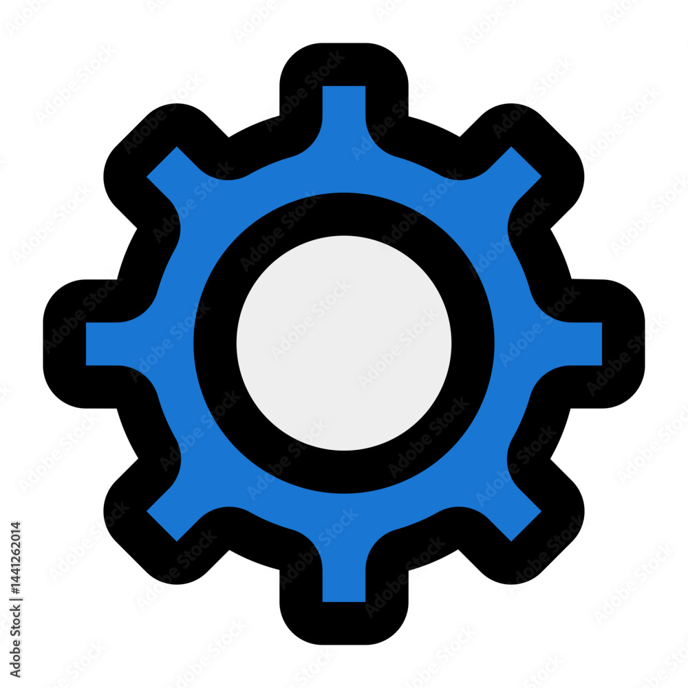 Wall mural a simple gear icon representing settings, suitable for app design or web development.