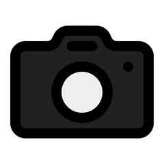 Simple camera icon suitable for photography and media projects.