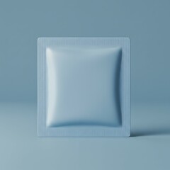 Single Dose Sachet on Blue Background for Product Mockup Display