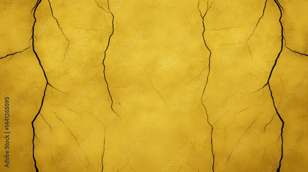 Poster abstract yellow background with cracks and textures for artistic and creative use