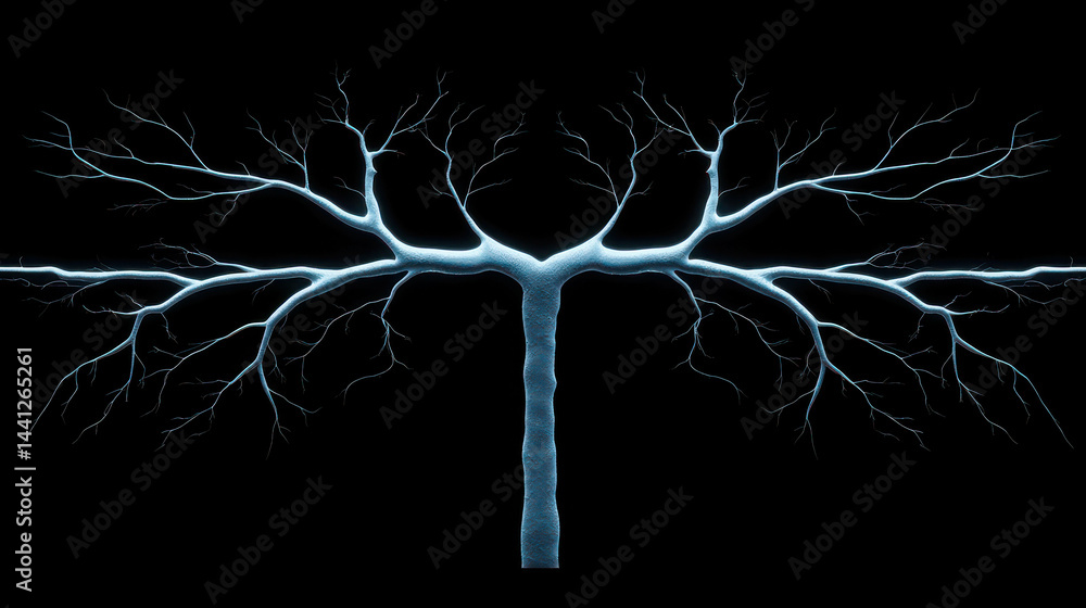 Aufkleber abstract representation of a natural tree structure with intricate branch extensions