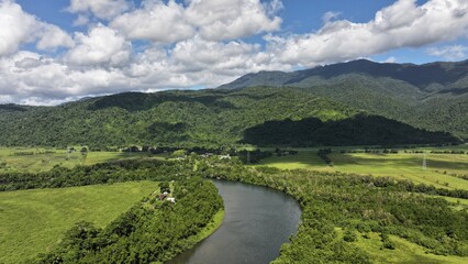 Fototapeta premium Aerial photo of Mulgrave River Deral Cairns Queensland Australia