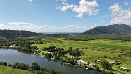 Fototapeta premium Aerial photo of Mulgrave River Deral Cairns Queensland Australia