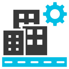 Infrastructure Glyph Blue Grey Icon