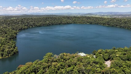 Aerial photo of Lake Barrine Atherton Tablelands Queensland Australia