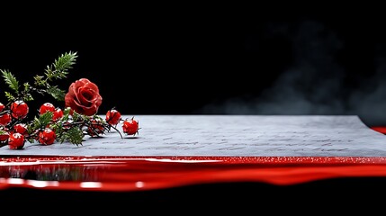 Abstract red white dynamic composition