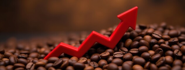 The Coffee Climb: An Upward Trend in Price. Perfect for illustrating the increasing cost of coffee, market fluctuations