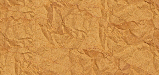 Realistic Crumpled Torn Brown Paper Texture Background for Creative Project.