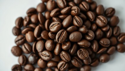 Fototapeta premium Macro photograph of roasted coffee beans