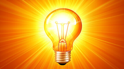 A glowing light bulb represents the spark of creative financial solutions and opportunities. Lucid Sparks. Illustration
