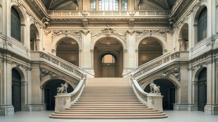Grandiose Parisian Staircase: Architectural Marvel of Elegance and Grandeur