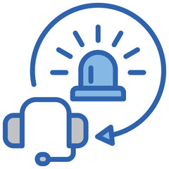 Emergency Service Blue White Icon