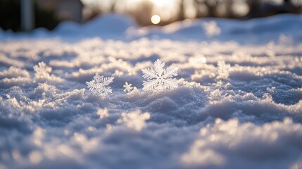 Winter Wonderland: Majestic Snowflakes at Sunset