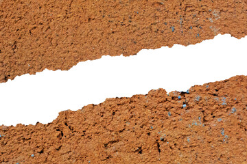 Realistic Red Clay Brick Wall Texture Frames on Transparent Background for Creative Design
