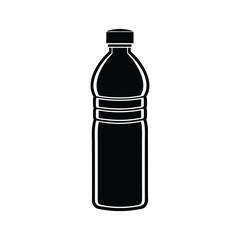 A simple black silhouette of a water bottle vector Art & Illustration
