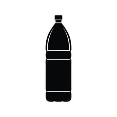 A simple black silhouette of a water bottle vector Art & Illustration
