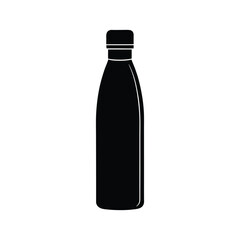 A simple black silhouette of a water bottle vector Art & Illustration