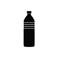 A simple black silhouette of a water bottle vector Art & Illustration