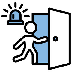 Evacuation Blue Black Icon
