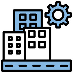 Infrastructure Blue Black Icon