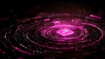 Obraz premium Abstract Technology Background with Pink Illuminated Patterns