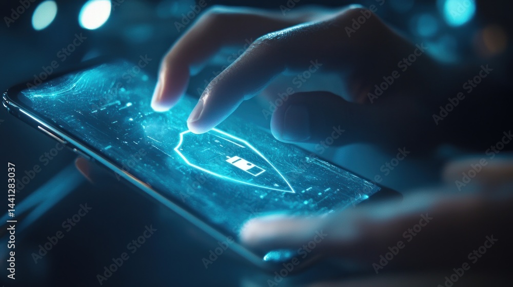Aufkleber digital shield: securing your data on mobile