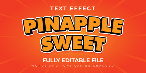 Pinapple Sweet Text Effect Orange Design